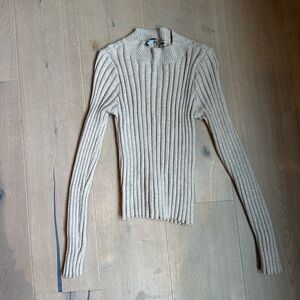 Lulu's Taupe Ribbed Turtleneck Sweater